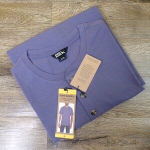 EDDIE BAUER NWT Men's Purple Henley Shirt Medium with 3 Buttons 100% Cotton